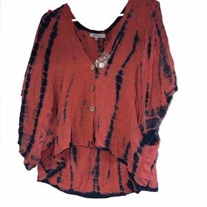 Olivaceous Tie Dye Button Down Kimono Top NWT